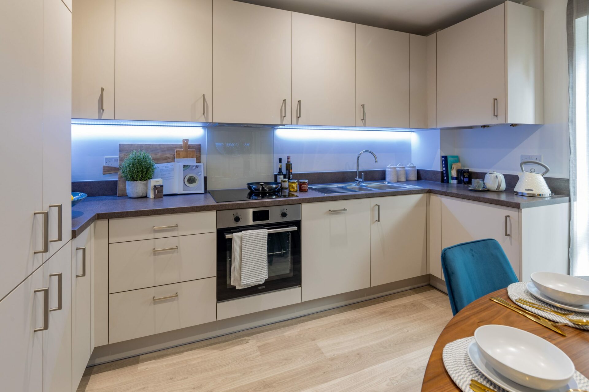 1, 2 & 3 Bedroom apartment kitchen and dinning area at Trent Park, Enfield