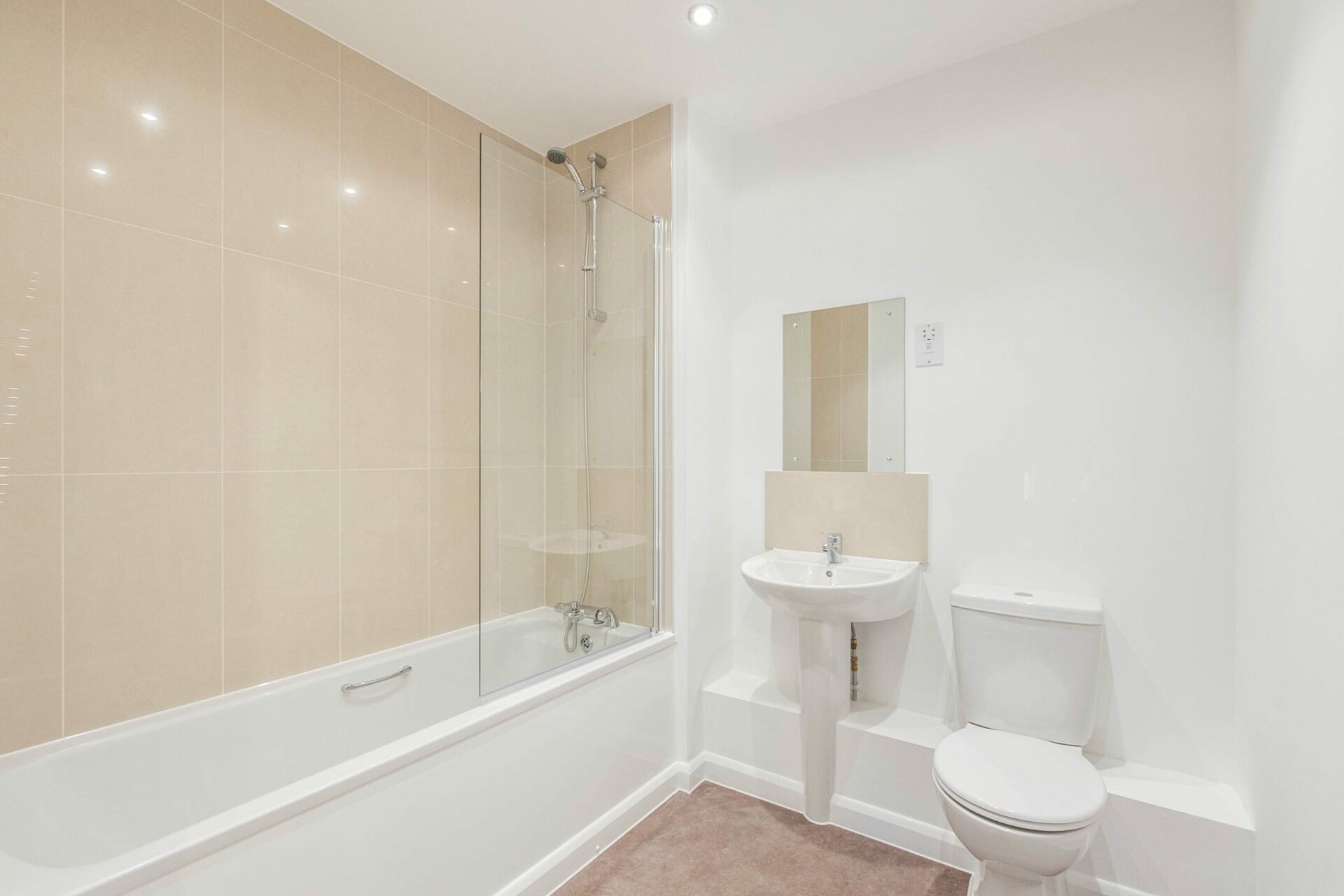 Photo of a CGI bathroom that represents a similar style to the specifications at Eaton Leys Buckinghamshire