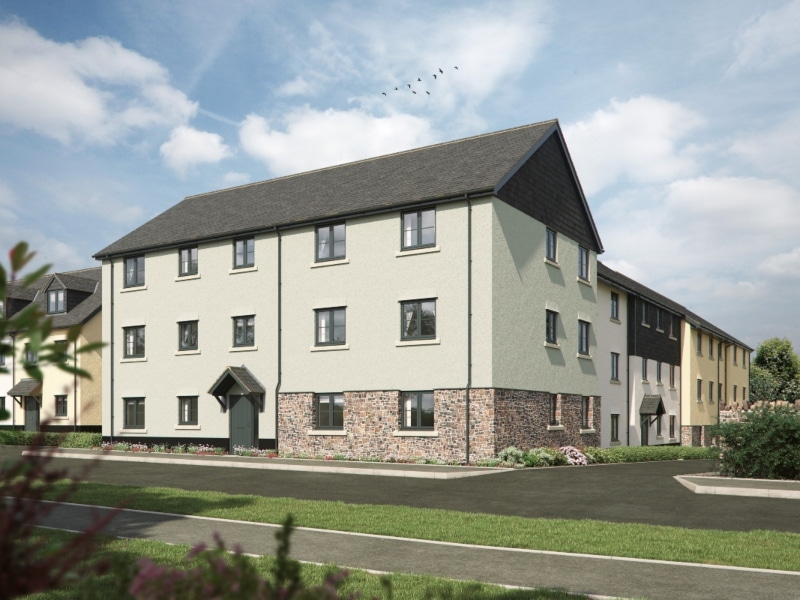CGI of Shared Ownership Apartments at Little Cotton Farm in Dartmouth, Devon.