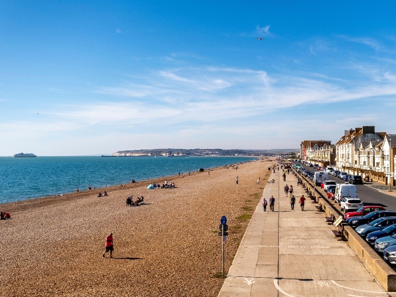 Photo of the beach at Seaford and seafront