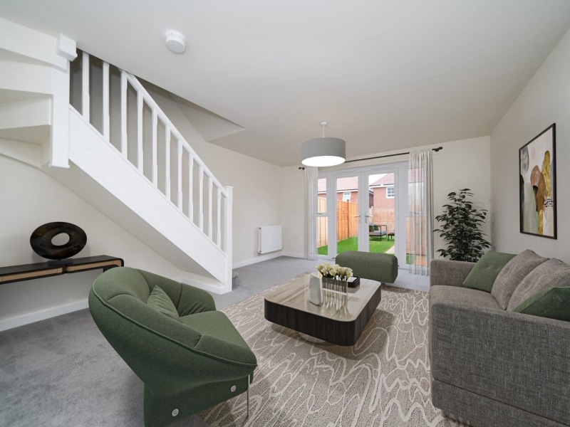 Lounge area CGI representation taken in a Two Bed shared ownership house from Legal & General Affordable Homes
