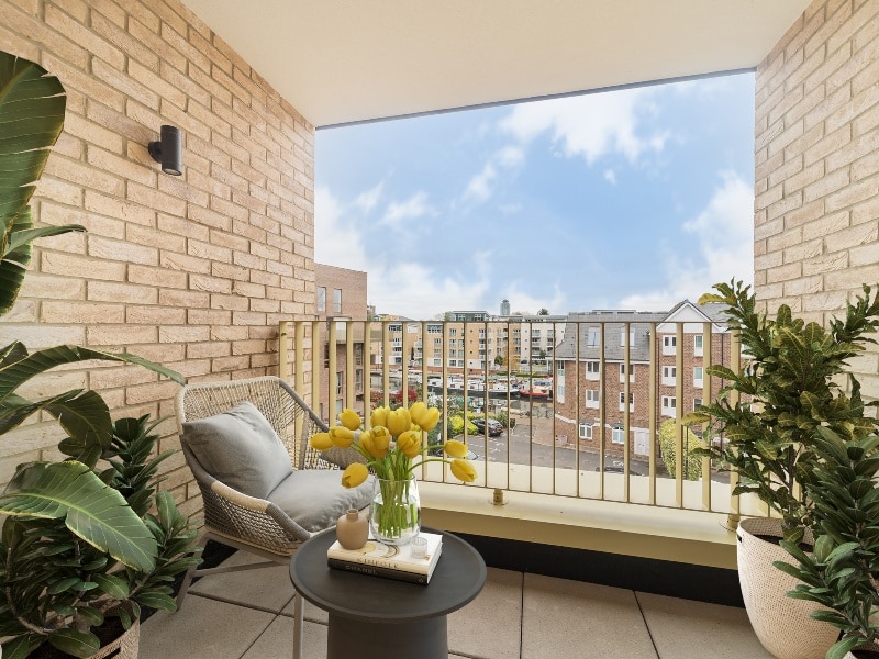 A view from a private balcony at The Moorings in West London