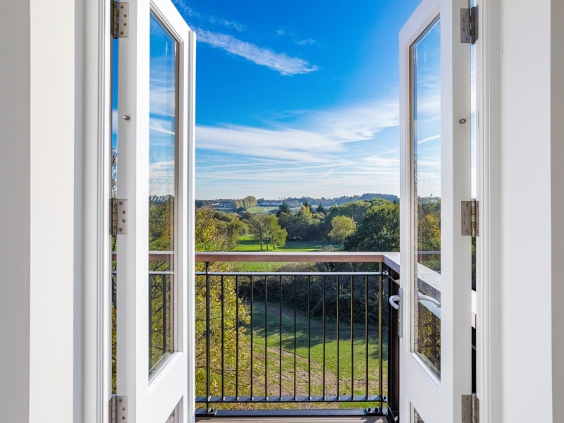Photo from the balcony and view of the Trent Park golf course at the Trent Park apartments