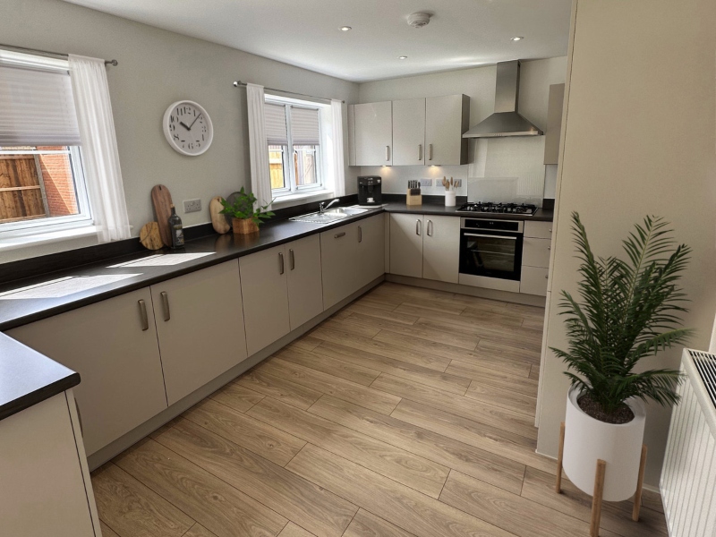 The kitchen image shown is a CGI dressed representation taken in the actual plot 57, Four bed House at Broadland Fields