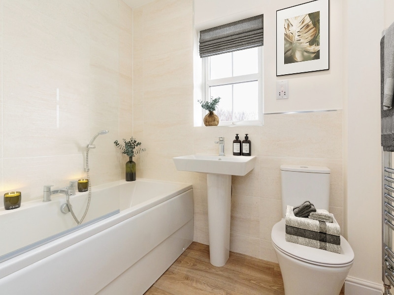 Bathroom CGI at Carleton Grange, Pouleton-Le-Fylde, Lancashire