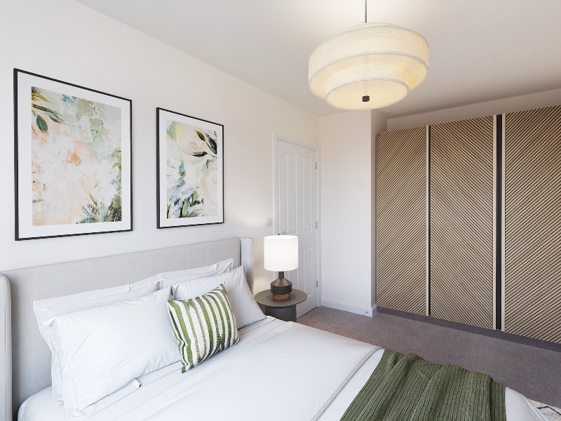 Bedroom CGI at Carleton Grange, Pouleton-Le-Fylde, Lancashire