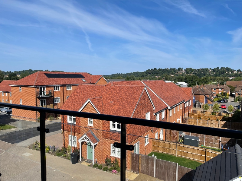 Balcony view from Plot 90, Pennicott Place Apartments, Godalming, Surrey