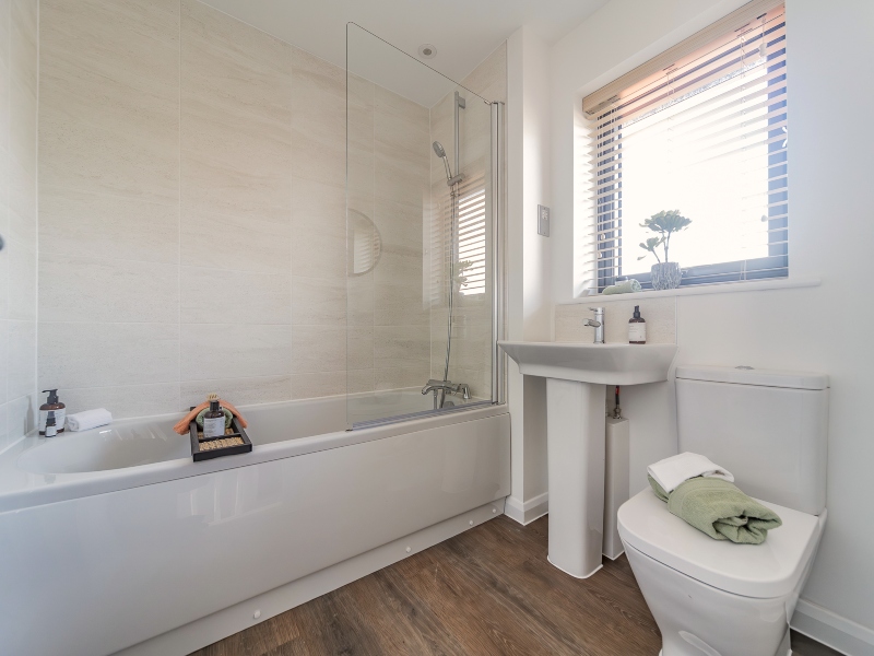 Interior view of the showhome main bathroom at Carter Meadows, Latchingdon