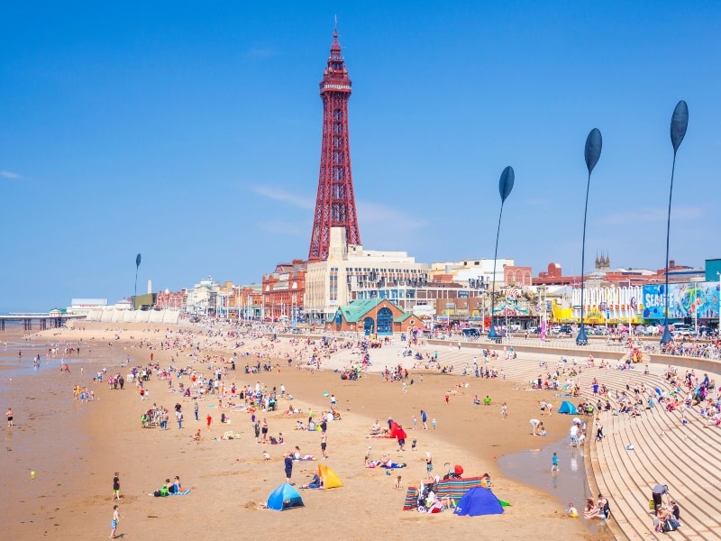 Photo of Blackpool beach, Tower and pier