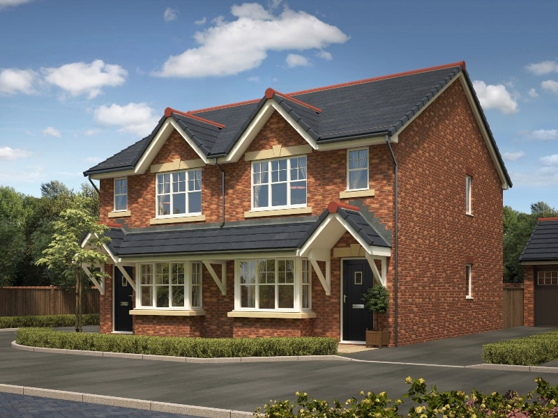 CGI exterior for plots 16, 17 & 119, Sandpiper Grange, a collection of new 2 & 3 bedroom Shared Ownership houses in Cottam, Lancashire from Legal & General Affordable Homes.