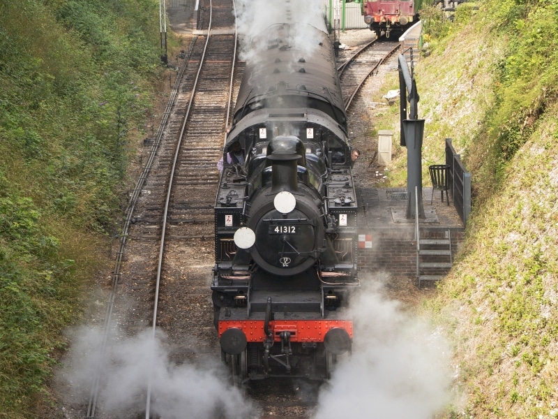 photo of a steam train on the Watercress Line, Alton, gallery local image for Rivermead Gardens, a collection of new 1 & 2 bedroom Shared Ownership apartments in Alton, Hampshire from Legal & General Affordable Homes.
