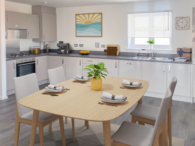 CGI kitchen image does not depict the actual development but represents a similar style to the specification at Westvale Park