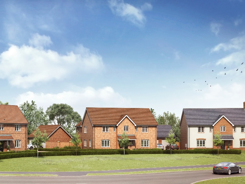 CGI representation of the street and house style at Sorrel Grove.