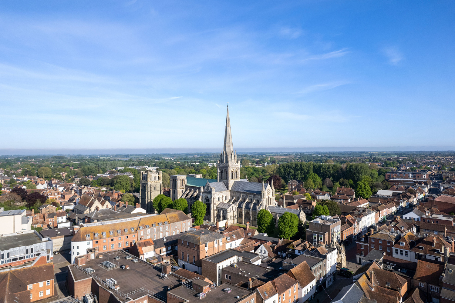 Ariel view over Chichester