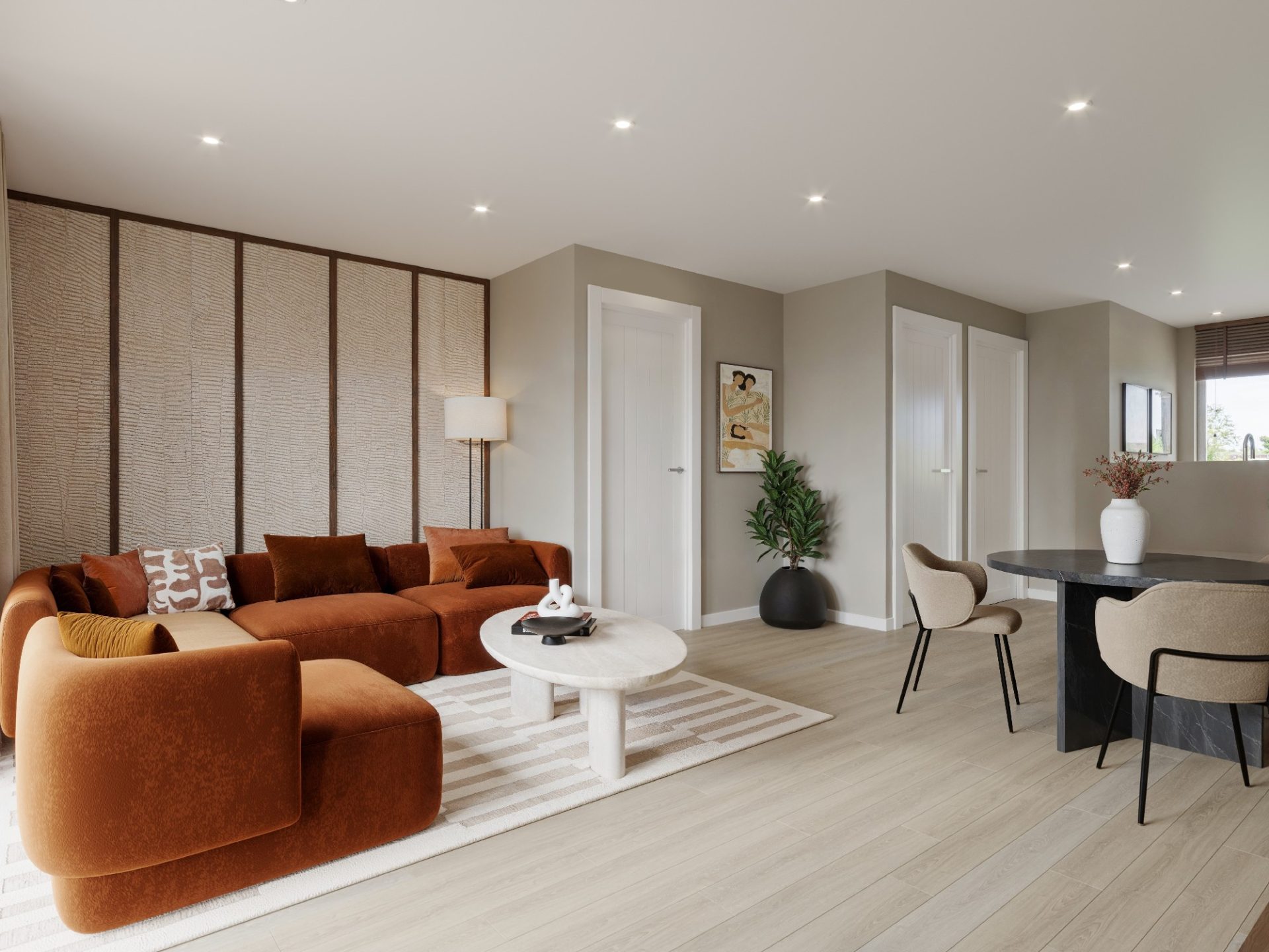 Living area of 2 bed house at Hart Grove