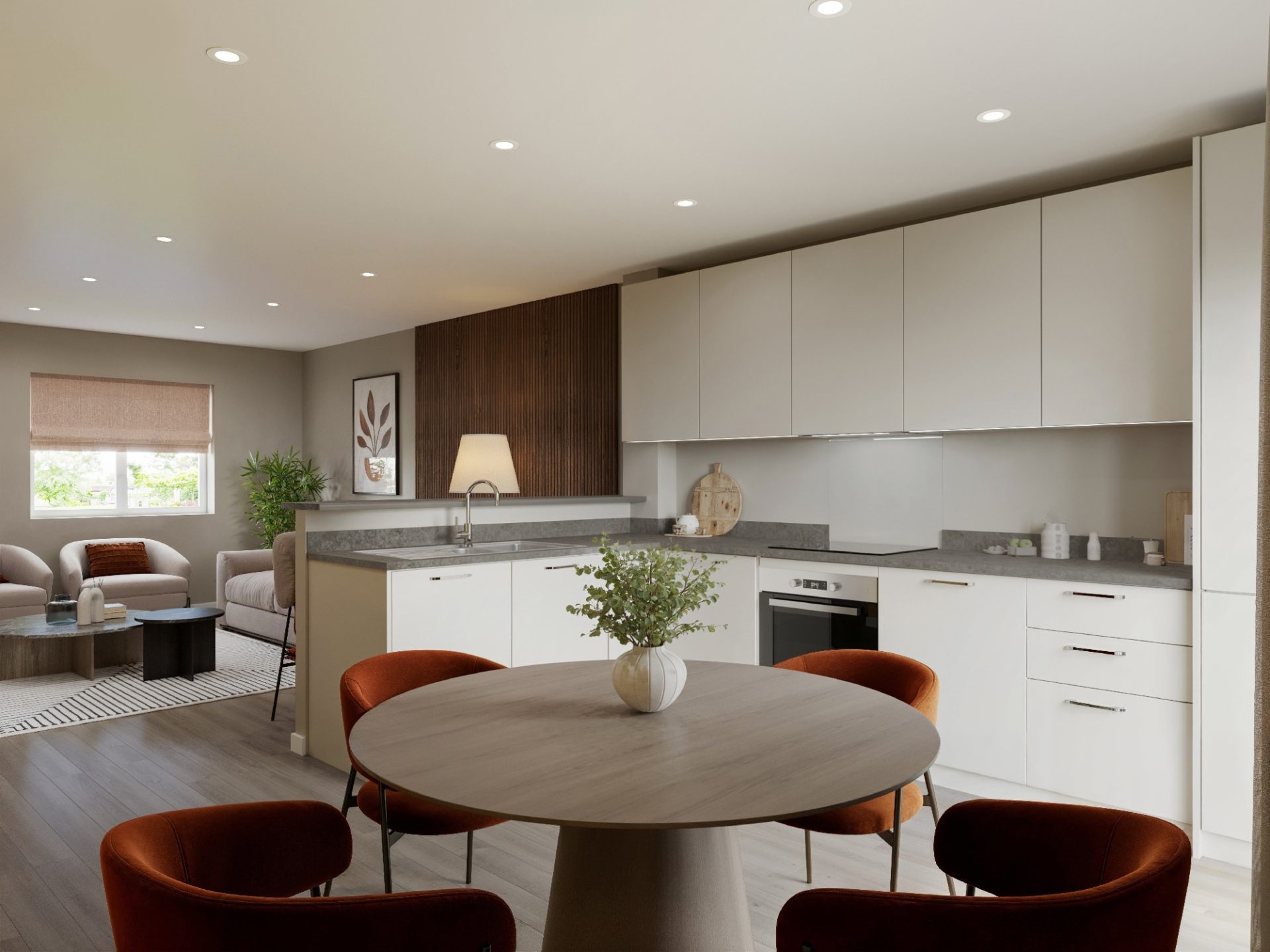 Kitchen of 3 bed house at Hart Grove