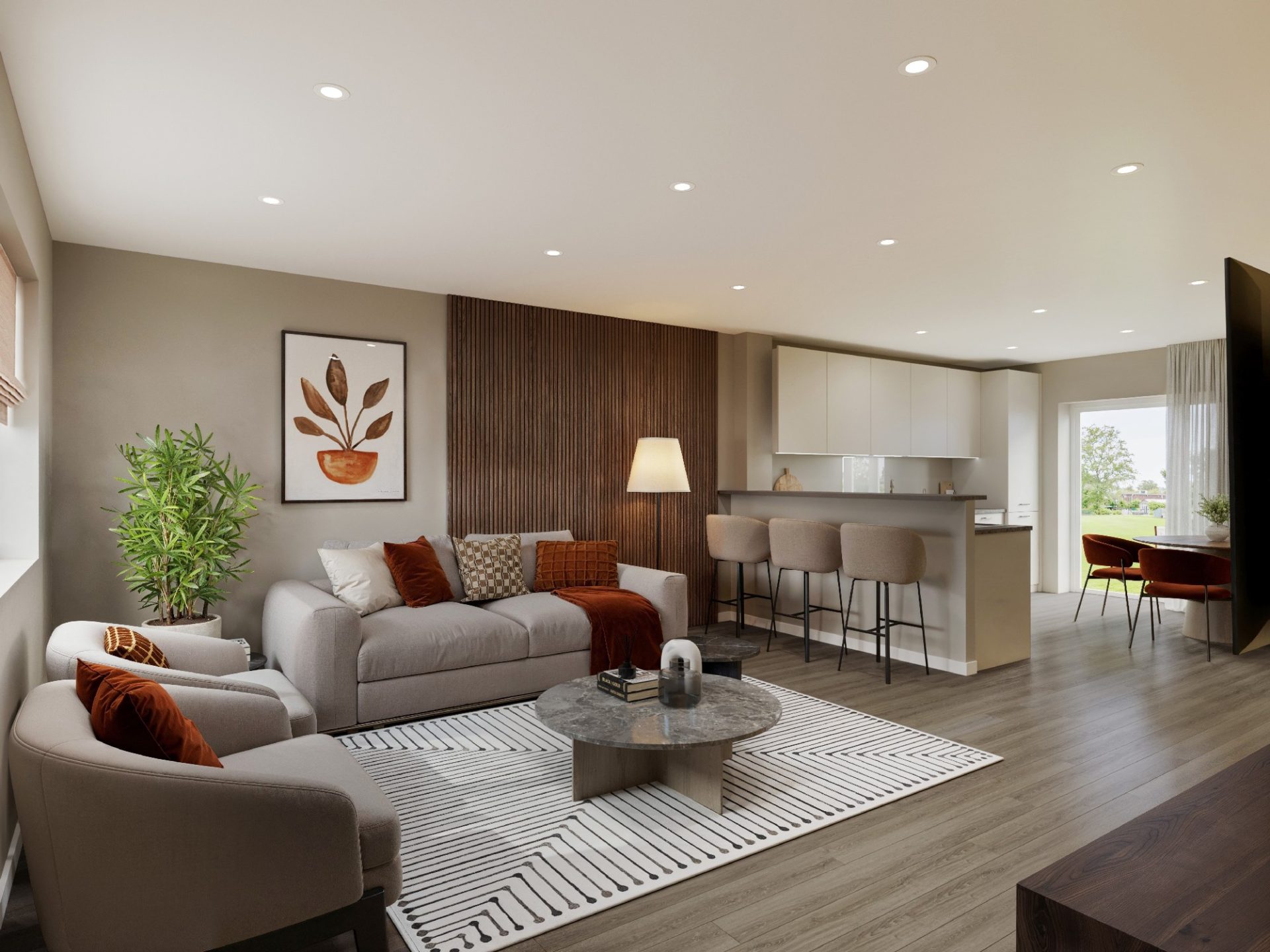 Living area of 3 bed house at Hart Grove
