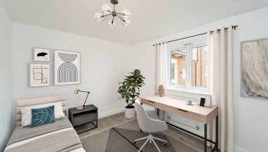 Interior photo of the second bedroom image shown is a CGI dressed representation taken in an actual Two Bed Apartment at Stoke Manor, Seaford