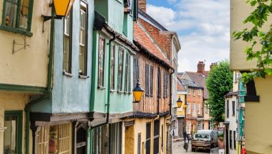 Photo of Historic Elm Hill in the old town, Norwich,