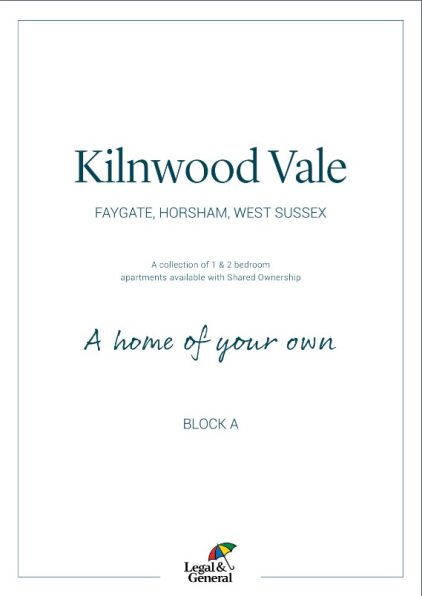 Brochure cover Kilnwood Vale block A