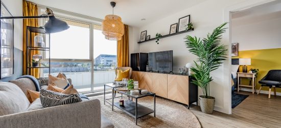 Interior photo of the lounge area taken in the 2 Bed Showflat, Plot A1.04 at Cavalier Court