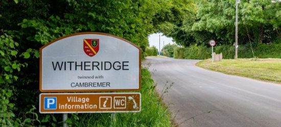 Witheridge Village road sign entering the village