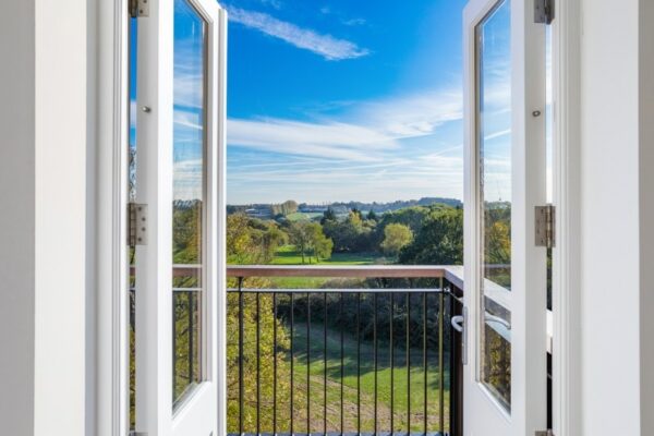 Photo from the balcony and view of the Trent Park golf course at the Trent Park apartments
