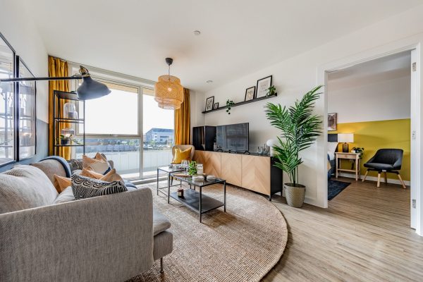 Interior photo of the lounge area taken in the 2 Bed Showflat, Plot A1.04 at Cavalier Court