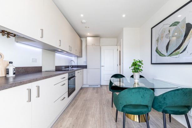 Kitchen area taken in Plot 8, Milner House, Trent Park