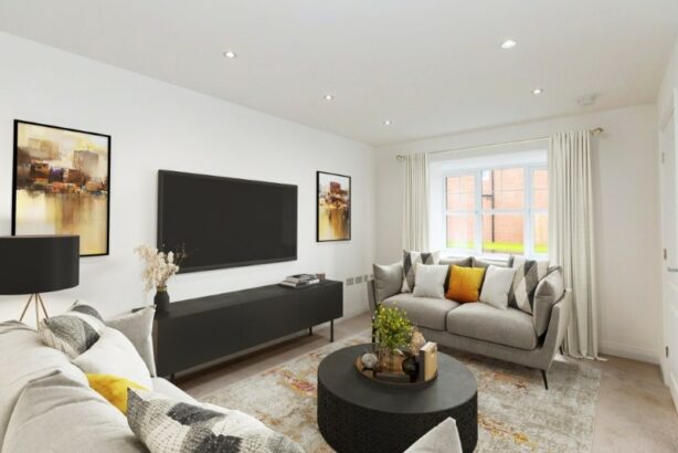 The lounge image shown is a CGI representation taken in an actual Three Bed House at Sandpiper Grange, a collection of new 2 & 3 bedroom Shared Ownership houses in Cottam, Lancashire from Legal & General Affordable Homes.