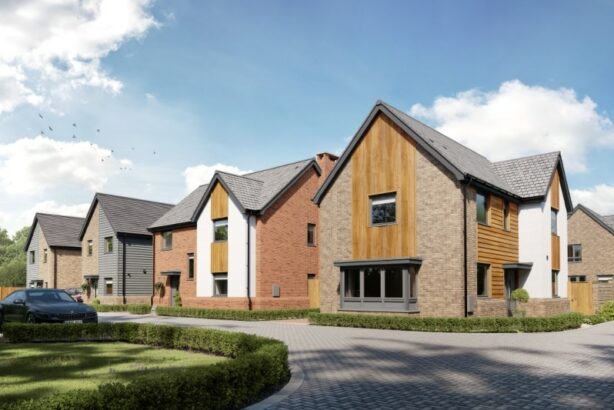 CGI street scene for Bridgemans Farm, a collection of new 2, 3 & 4 bedroom Shared Ownership houses in Latchingdon, Essex from Legal & General Affordable Homes.