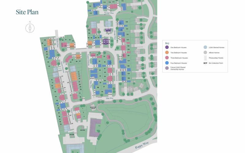 Site plan of the Broadland Fields development