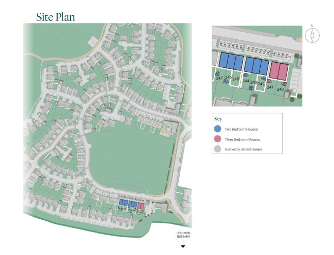 Site plan map for Eaton Leys, Milton Keynes