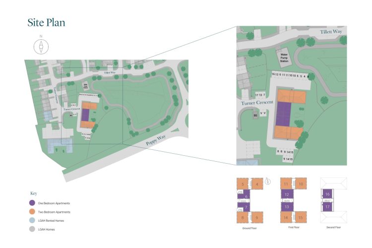 Site plan of Broadland Fields apartments