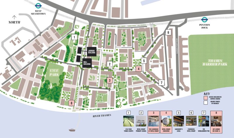 Aeril site plan of the location of Shared Ownership apartments at the East River Wharf site, Newham