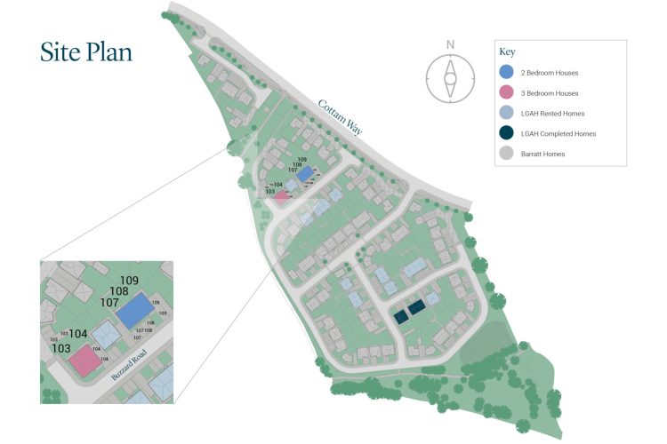 Sieplan map of Cottam Gardens, Preston, Lancashire