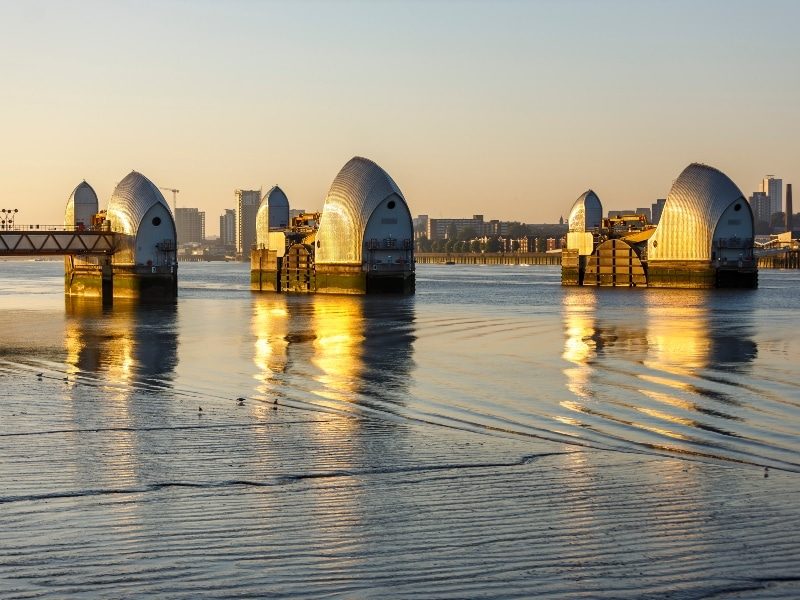 Photo of the Thames Barrier, River Thames, Lndon by dusk