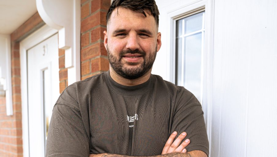 A LGAH customer outside his home